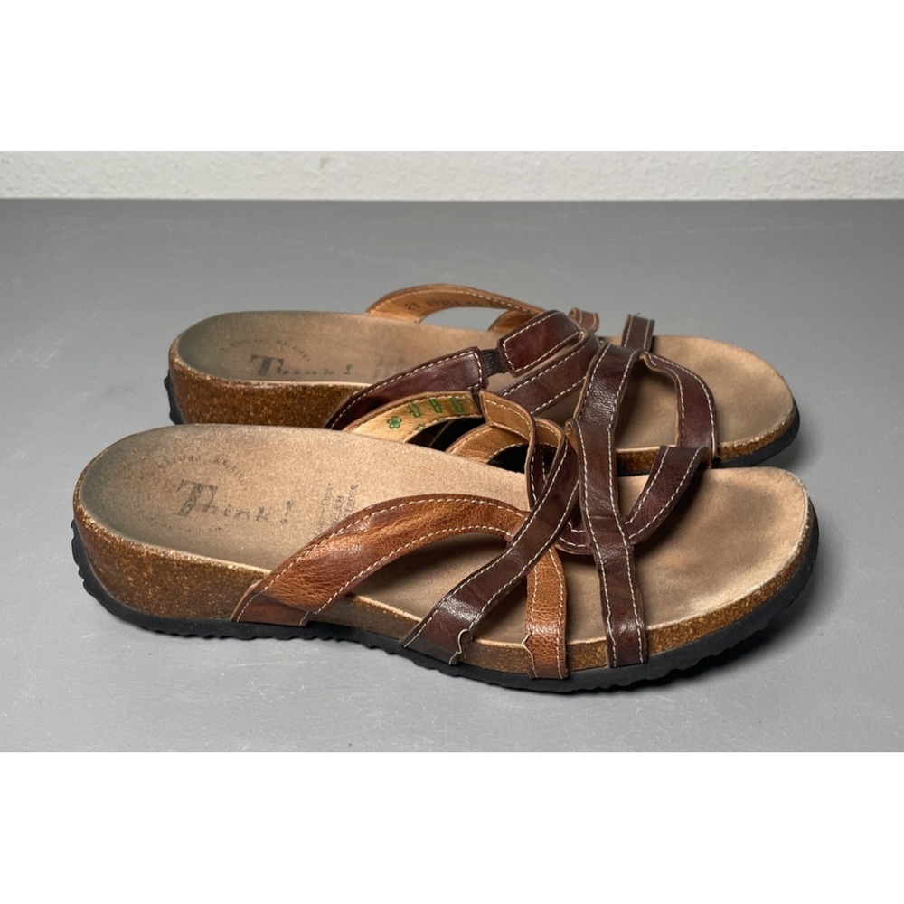 THINK! Leather Slide Sandals Women's Size EU 37 / US 6.5